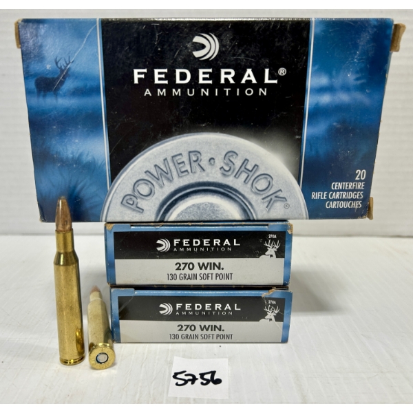 AMMO: 60X FEDERAL .270 WIN 130GR. SP