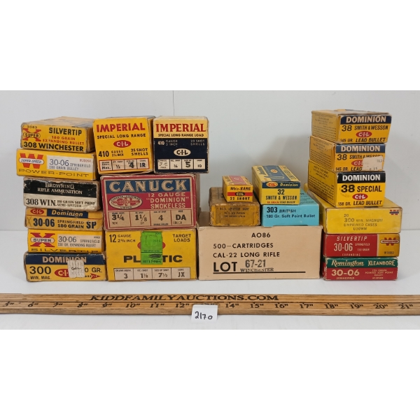 QTY OF COLLECTIBLE AMMO BOXES - CIL CANUCK, WINCHESTER WESTERN, ETC