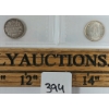 Image 1 : LOT OF 2 - 1899 & 1956 CDN SILVER 10 CENT COINS - ICCS GRADED