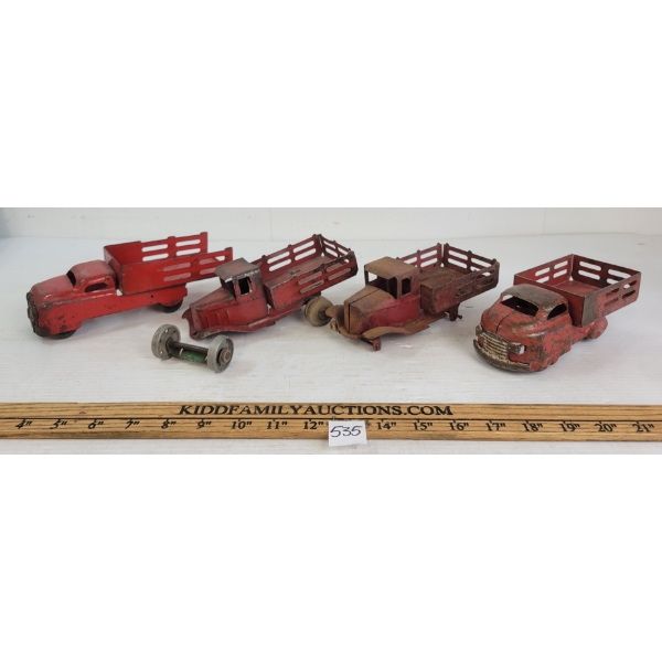LOT OF 4 - PRESSED STEEL TRUCKS