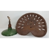 Image 3 : LOT OF 2 - ALUM IMPLEMENT SEAT - PORCELAIN LAMP SHADE