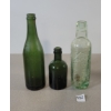Image 3 : LOT OF 3 - GREEN TINT EMBOSSED BOTTLES - INCL H. LAWRANCE & SONS, ETC.