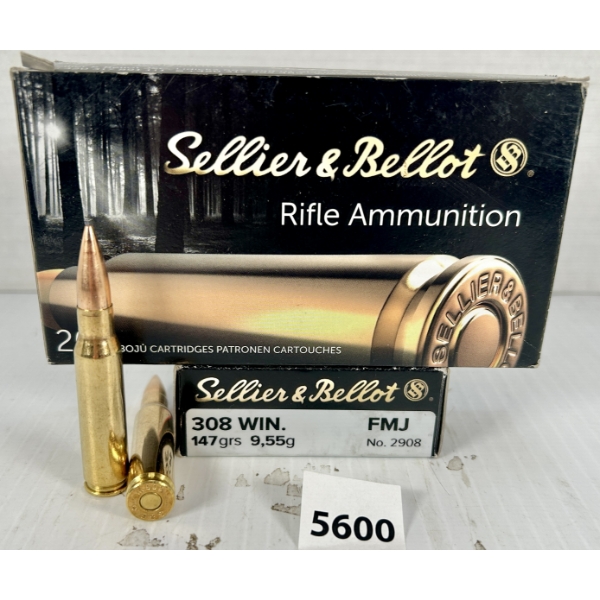 AMMO: 40X S&B .308 WIN - 147 GR FMJ