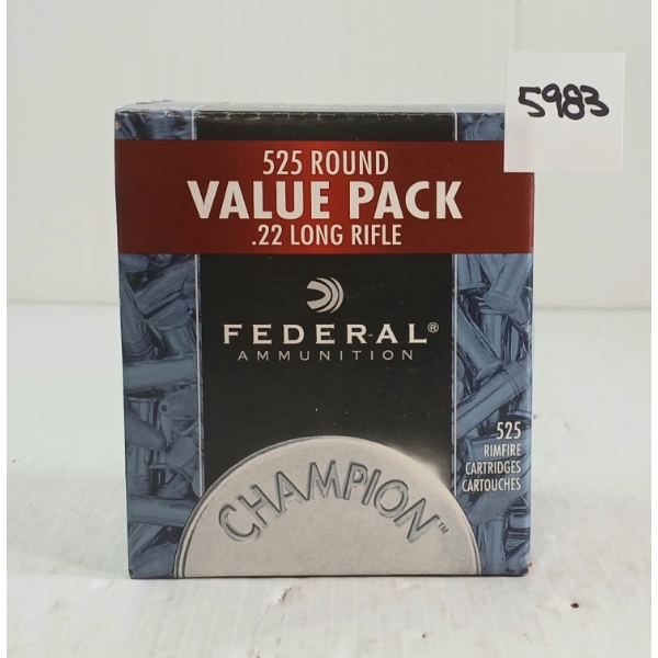 AMMO: 525X FEDERAL CHAMPION .22 LR - 36GR - SEALED