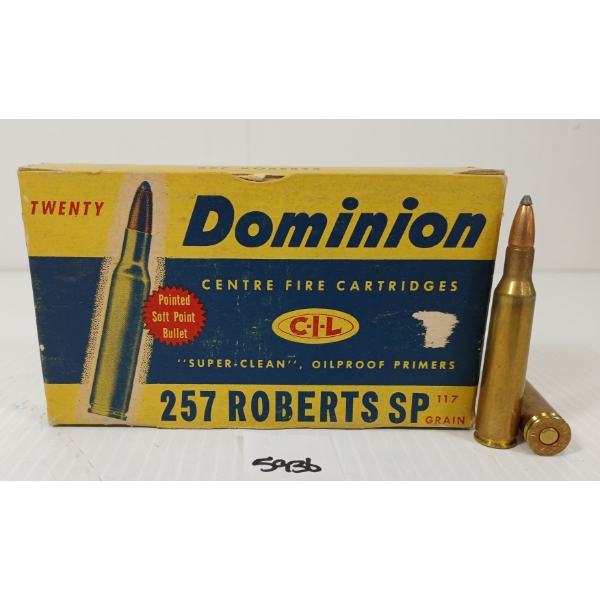 AMMO: 19X CIL DOMINION .257 ROBERTS - 117GR - SP