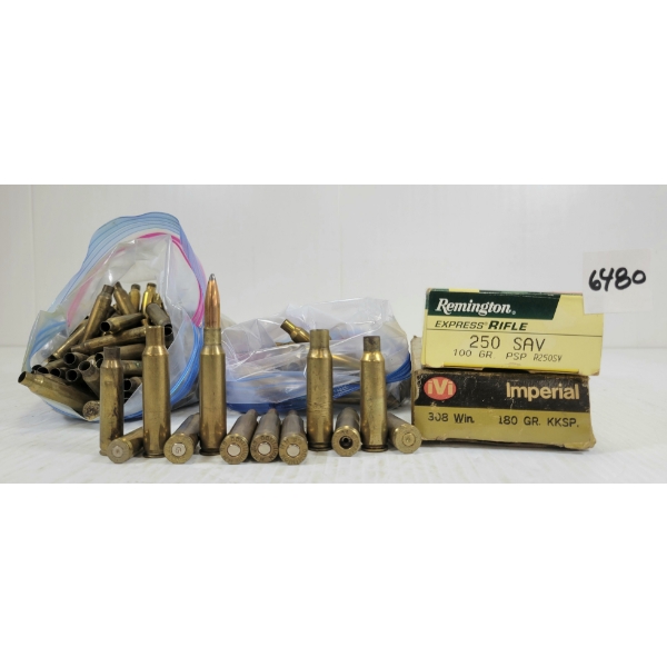 AMMO / BRASS: 4X DOMINION 6.5 LIVE - APPROX 171X MISC MIXED BRASS