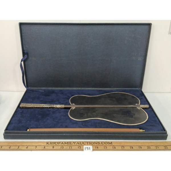 JAPANESE WAR FAN BY PAUL CHEN / HANWEI W/ STAND & CASE