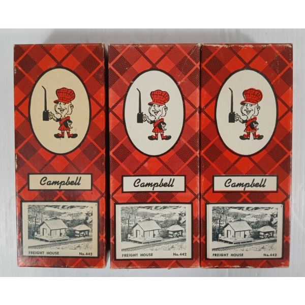 LOT OF 3 - CAMPBELL FREIGHT HOUSE & PASSENGER SHELTER KITS #442