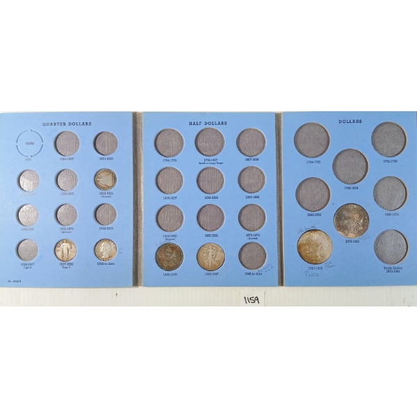 1853-1935 U.S. QUARTER, HALF & FULL SILVER DOLLARS BOOKLET