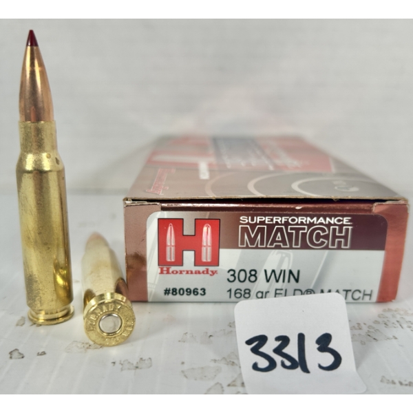 AMMO: 20X HORNADY .308 WIN - 168 GR POLY TIP