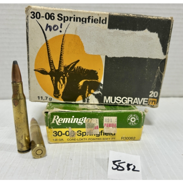 AMMO/BRASS: 6X LIVE & 14X BRASS .30-06 SPRG