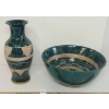 Image 2 : LOT OF 2 - GEOMETRIC MOTIF BOWL & VASE