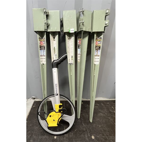 LOT OF 6 - PEAK POST SUPPORTS & ROLATAPE - AS NEW