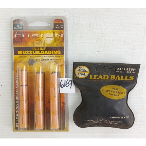 BULLETS: 62X FUSHION .50CAL 240GR - CVA .44CAL LEAD BALLS