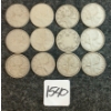 Image 1 : LOT OF 12 - 1941-1966 CDN 25 CENT COINS 