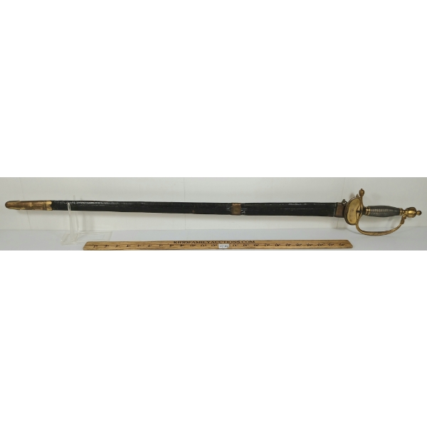 1796 BLUE & GILT INFANTRY OFFICERS SWORD W/ SHEATH