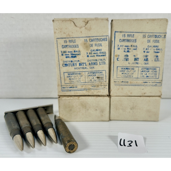 AMMO: 60X 8 MM MAUSER - MILITARY FMJ - ON CLIPS