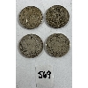 Image 1 : LOT OF 4 - CDN 50 CENT SILVER COINS - INCL 1919 & 1944, ETC.