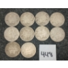 Image 1 : LOT OF 10 - 1907 & 1909 CDN SILVER 25 CENT PCS