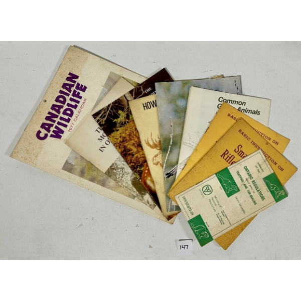 LOT OF 9 - CANADIAN & ONTARIO HUNTING & WILDLIFE MEMORBILIA