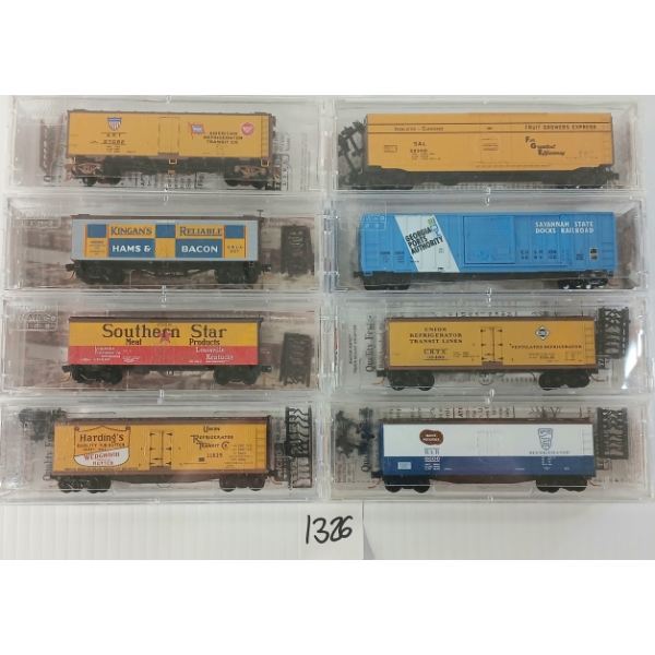 LOT OF 8 - MICRO TRAINS - ERIE, HARDING'S BUTTER, SAVANNAH STATE DOCKS, SOUTHERN STAR, ETC