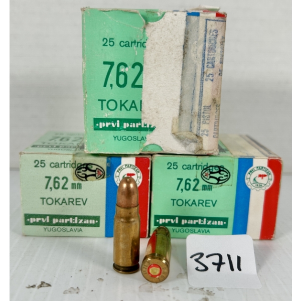 AMMO: 75X PPU 7.62X25 MM TOKAREV - 85 GR FMJ