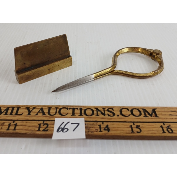 LOT OF 2 - ENGLISH VICTORIAN BRASS NAUTICAL DIVIDERS & SQUARE DOVETAIL