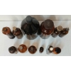 Image 5 : LOT OF 12 - AMBER GLASS APOTHECARY & CHEMISTRY BOTTLES
