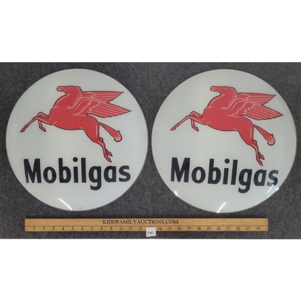 LOT OF 2 - MOBILGAS GAS PUMP GLOBE LENSES