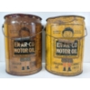 Image 1 : LOT OF 2 - EN-AR-CO MOTOR OIL CANS - 5 GAL
