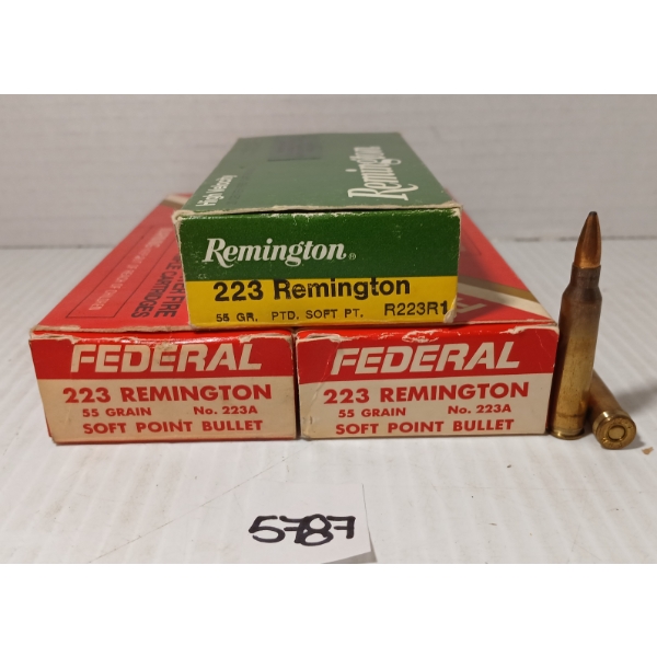 AMMO: 60X FEDERAL & REMINGTON .223 REM - 55GR - SOFT PT & SP 