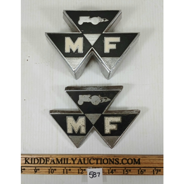 LOT OF 2 - MASSEY FERGUSON TRACTOR FRONT EMBLEMS