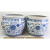 Image 1 : LOT OF 2 - CHINESE BLUE & WHITE PORCELAIN PLANTERS
