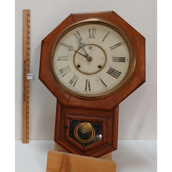 1910 WATERBURY WALL CLOCK - WORKING CONDITION UNKNOWN