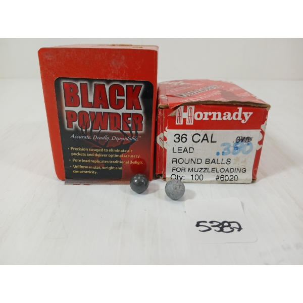 BULLETS: 126X HORNADY BLACK POWDER .36 LEAD ROUND BALLS