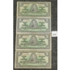 Image 1 :  LOT OF 4 - 1937 CDN $1 BANKNOTES