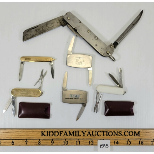 LOT OF 6 - FOLDING KNIVES & UTILITY TOOLS - INCL GOODYEAR