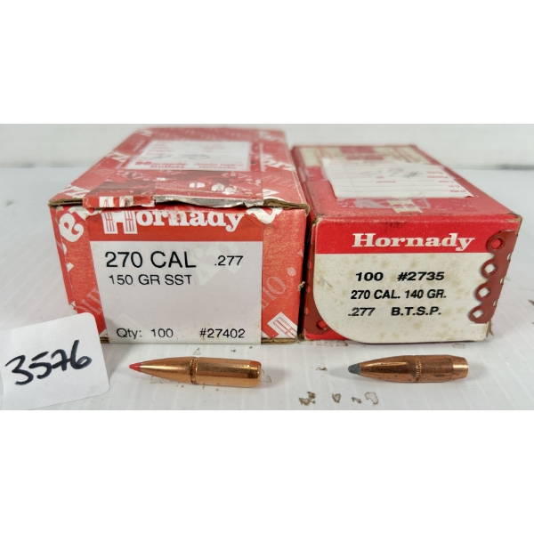 BULLETS: 130X HORNADY .270 CAL - 150 GR POLY TIP & 140 GR SP