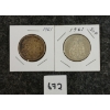 Image 1 : LOT OF 2 - 1961 CDN 50 CENT SILVER COINS