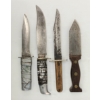 Image 3 : LOT OF 4 - KNIVES W/ LEATHER SHEATHS