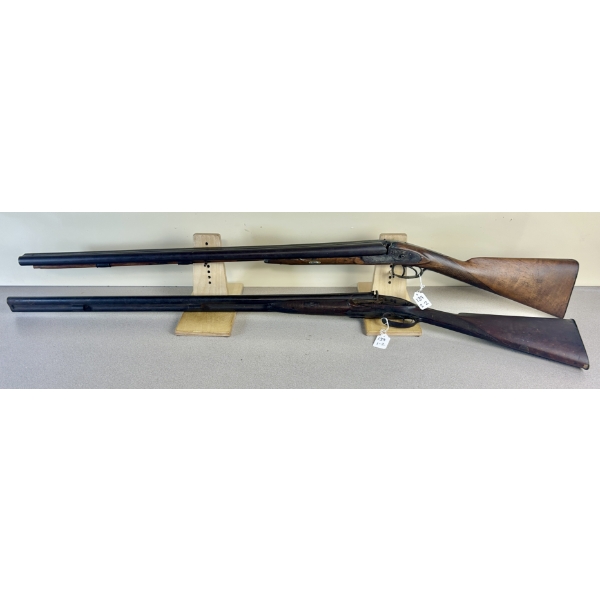 LOT OF 2: UNKNOWN SXS PERCUSSION MUZZLELOADERS IN APPROX 12 GA BP - PARTS GUNS