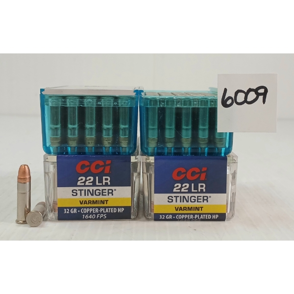 AMMO: 200X CCI STINGER .22 LR - 32GR - HP