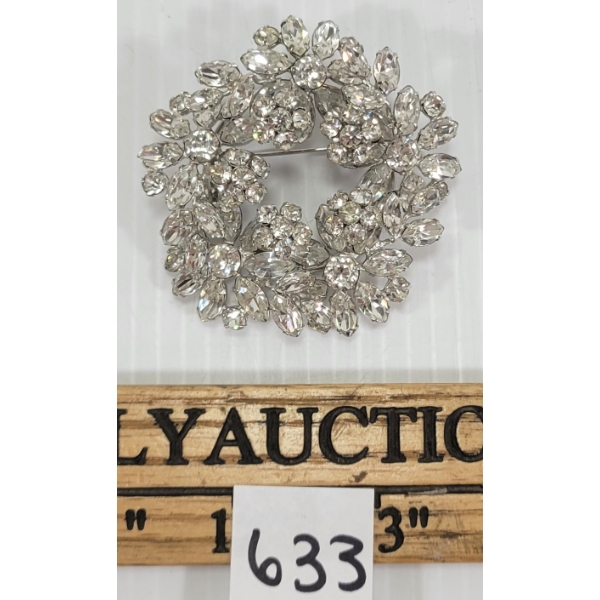 SHERMAN RHINESTONE BROOCH