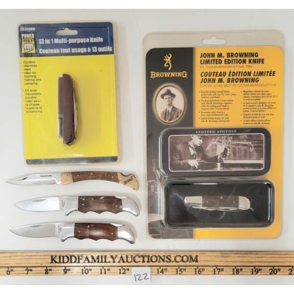 LOT OF 5 - FOLDING & MULTI-PURPOSE KNIVES