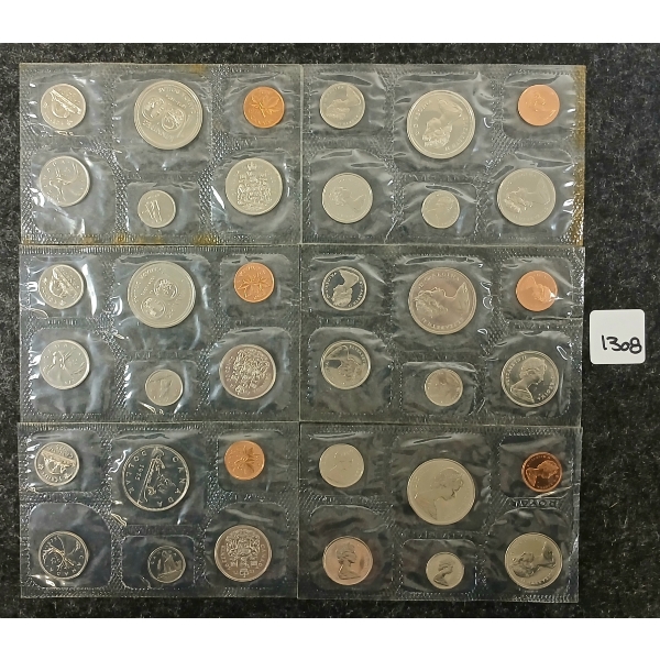 LOT OF 6 - 1970-1975 CDN UNCIRCULATED PROOF SETS