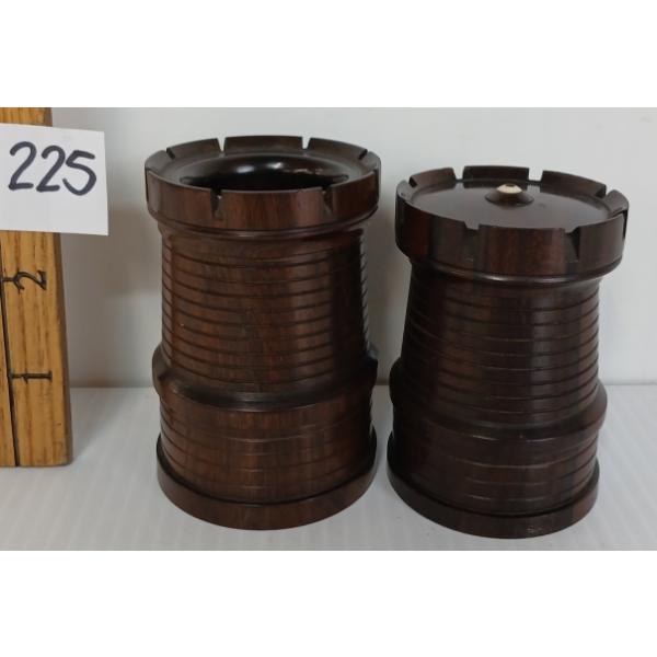 LOT OF 2 - 19TH CENTURY GEORGIAN LIGNUM VITAE TREEN CONTAINERS