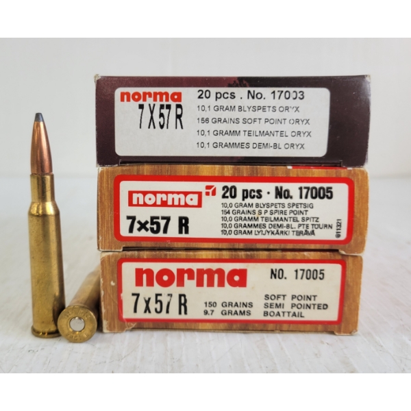 AMMO: 60X NORMA 7X57 R - 150, 154 & 156GR