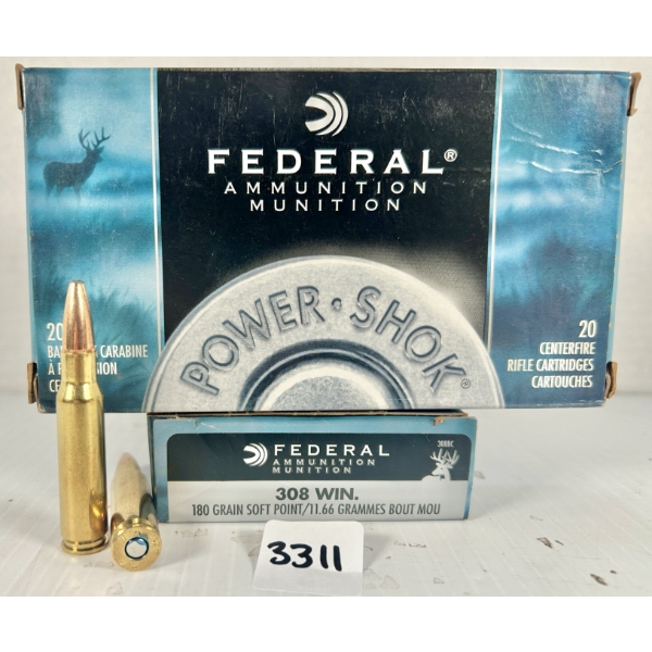 AMMO: 40X FEDERAL .308 WIN - 180 GR SP