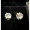 Image 5 : PAIR OF STERLING & CZ STUD EARRINGS