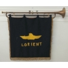 Image 2 : WWII GERMAN TRUMPET W/ LORIENT-FRANCE U-BOAT FLAG